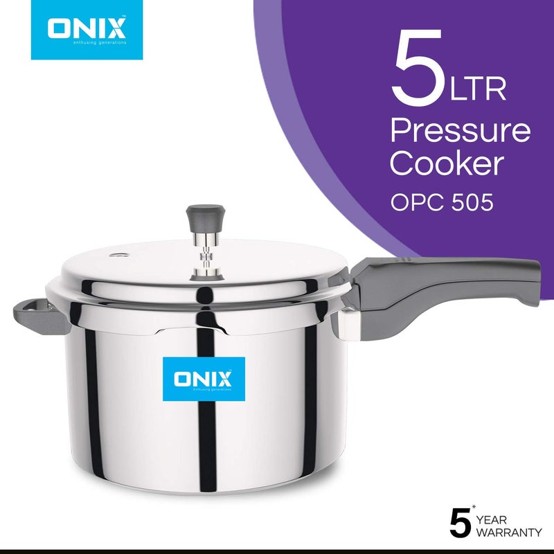 Onix Enthusing Generations Opc505 Outer Lid Aluminium Pressure Cooker 5 Litres Silver - Image 5
