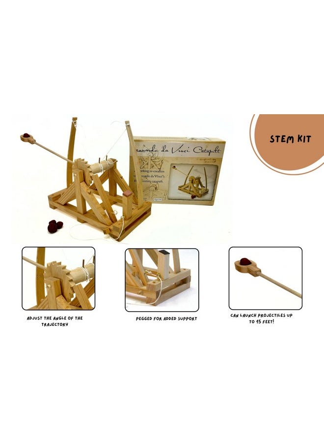 باث فيندرز مجموعة Pathfinders STEM مجموعة Leonardo Da Vinci Catapult مجموعة Trebuchet مجموعة Engineering ألعاب تعليمية للأطفال مجموعة العلوم للأطفال من سن 12 إلى 14 عامًا مشاريع STEM ألعاب الفيزياء مجموعات البناء الخشبية  - Image 4