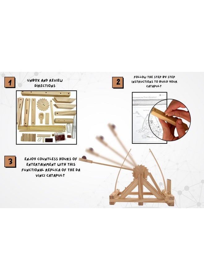 باث فيندرز مجموعة Pathfinders STEM مجموعة Leonardo Da Vinci Catapult مجموعة Trebuchet مجموعة Engineering ألعاب تعليمية للأطفال مجموعة العلوم للأطفال من سن 12 إلى 14 عامًا مشاريع STEM ألعاب الفيزياء مجموعات البناء الخشبية  - Image 2