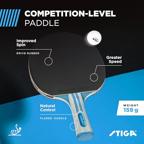 STIGA Summit Ping Pong Paddle - 5-Ply Ultra-Light Blade - 2mm Tournament-Approved Sponge - Flared Handle for Enhanced Control - Image 2
