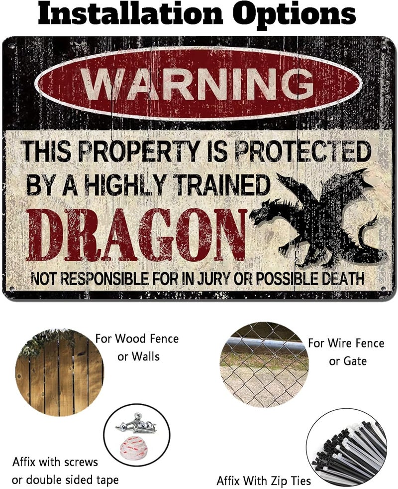 kengtou Vintage Dragon Warning Metal Sign - Image 5