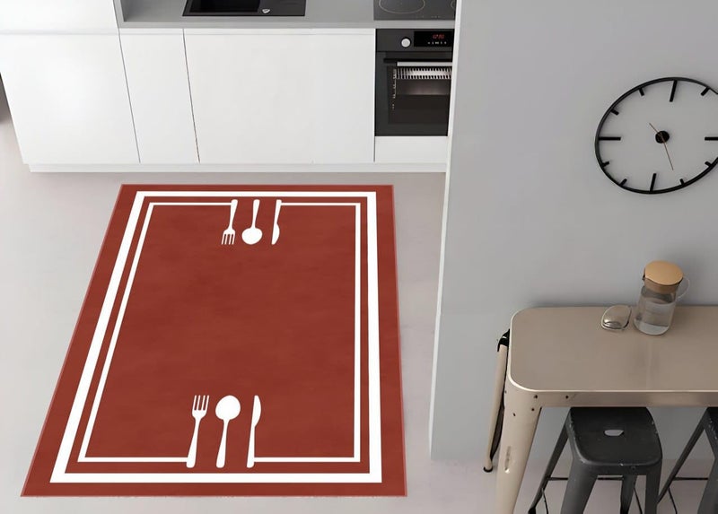 Rectangular Kitchen Rug, Thickness 0.35cm Dahr Dots Non Slip, Perfect for Kitchen Room, Size 140 * 180 cm, Rug (1) (18)