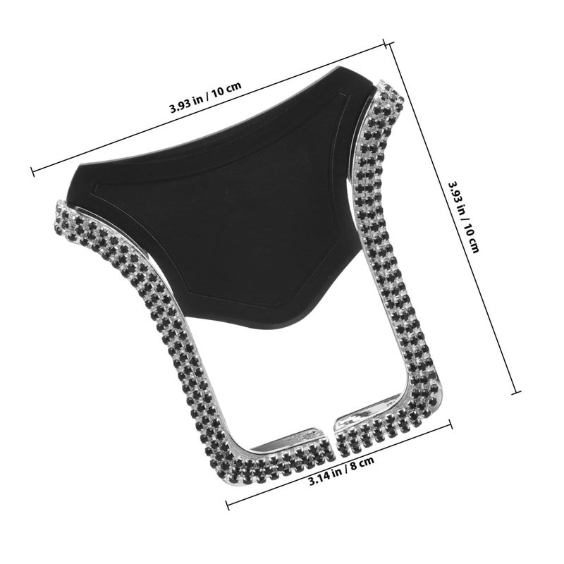 Black Rhinestone Car Air Vent Phone Holder U Shaped Bracket Telescopic Mount for Navigation - Image 3