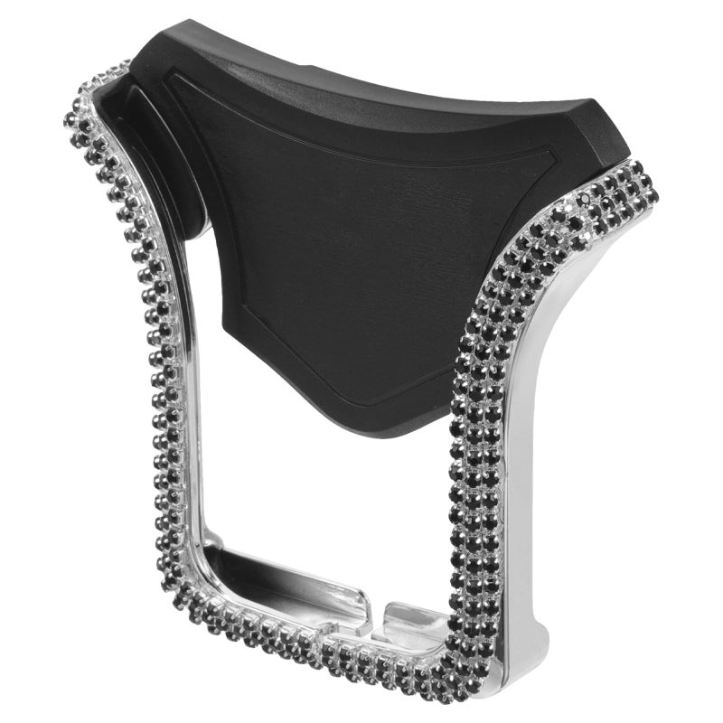 Black Rhinestone Car Air Vent Phone Holder U Shaped Bracket Telescopic Mount for Navigation - Image 2