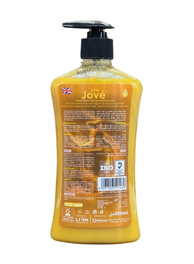 Jove Oud SW3 Hand Wash – 500ml (Pack of 3) | Luxurious Scent, Moisturizing Formula, Gentle on Skin, Anti-Bacterial Protection - Image 3