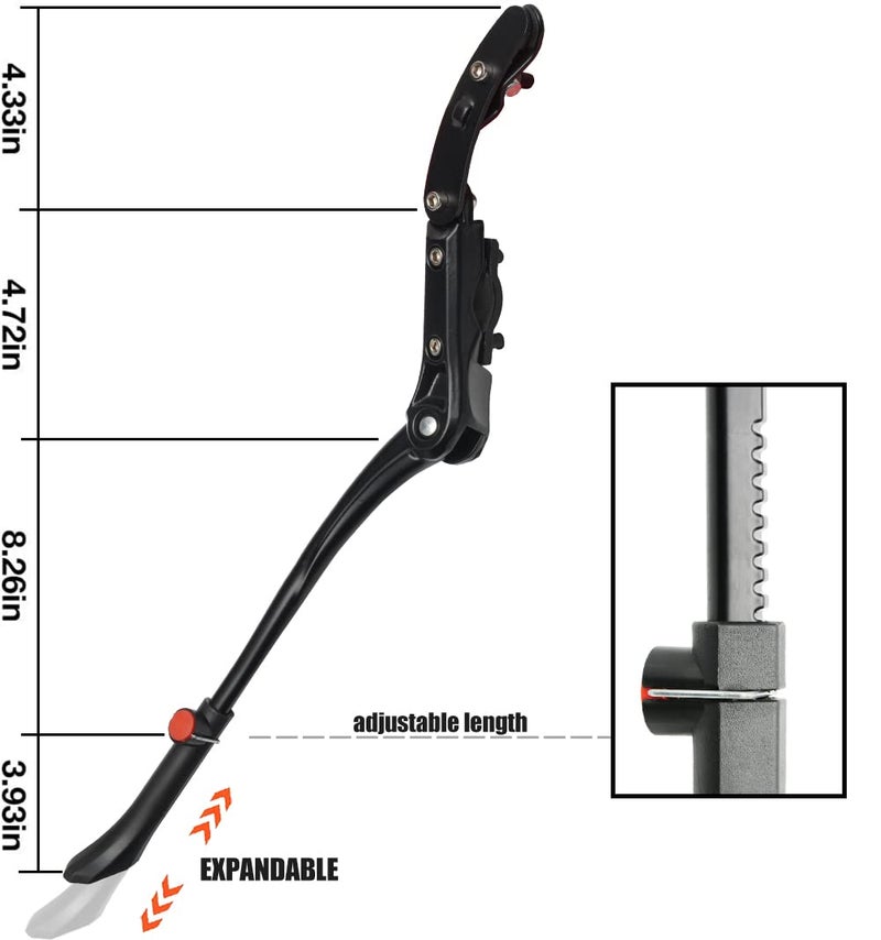 Topcabin Adjustable Aluminium Alloy Bicycle Kickstand - Fit For 22-24-26-28 Inch Mountain/Road/Bmx/Mtb Bike (Three-Support) - Image 2