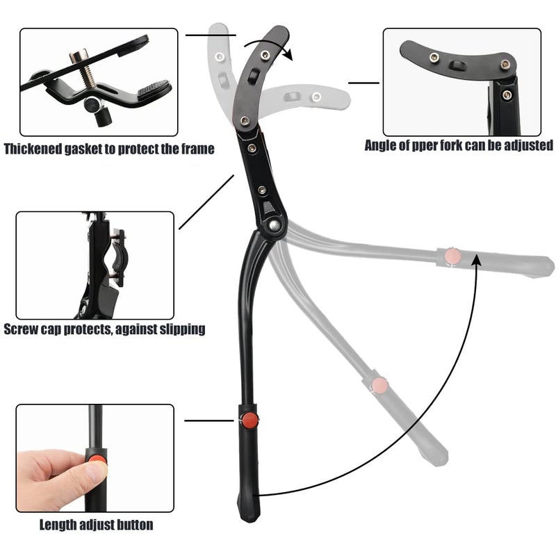 Topcabin Adjustable Aluminium Alloy Bicycle Kickstand - Fit For 22-24-26-28 Inch Mountain/Road/Bmx/Mtb Bike (Three-Support) - Image 3