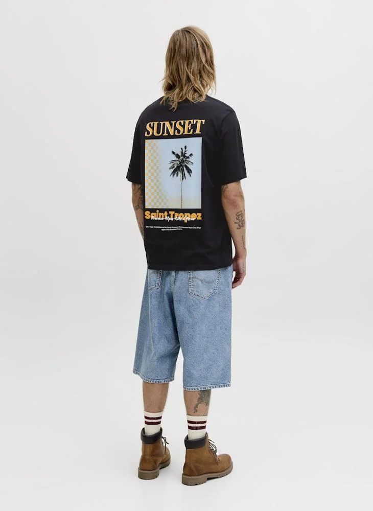 JACK & JONES  Photoprint Crew neck relaxed fit T-shirt for Men | Best Price UAE