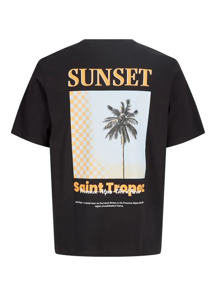 JACK & JONES  Photoprint Crew neck relaxed fit T-shirt for Men | Best Price UAE