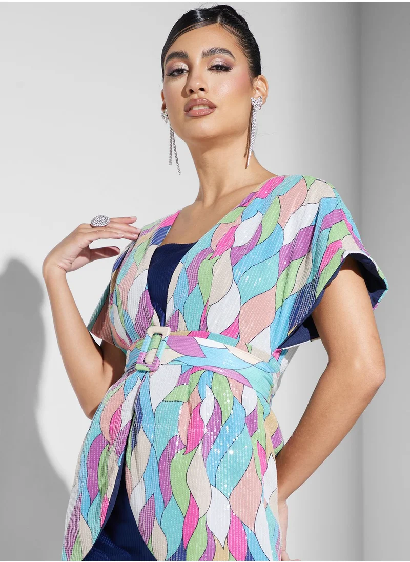 Threadz by Ajooni Belted Knitted Dress