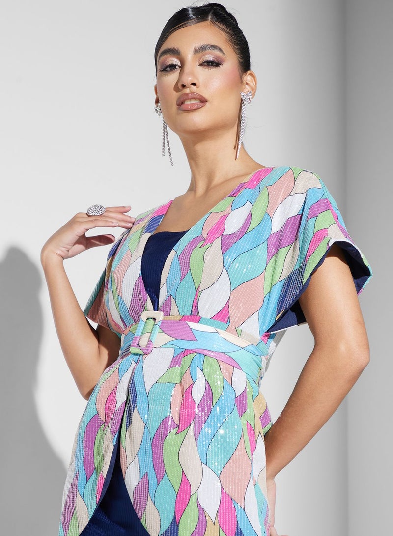 Threadz by Ajooni Belted Midi Dress - Image 3