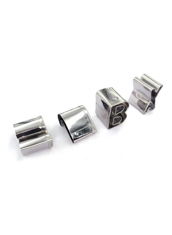NIBEMINENT - 26Pcs Of Stainless Steel Cookie Cutters Set As Alphabet Letters Shape Biscuit And Bread Cutting Tool Silver 12*2.5*12cm - Image 1