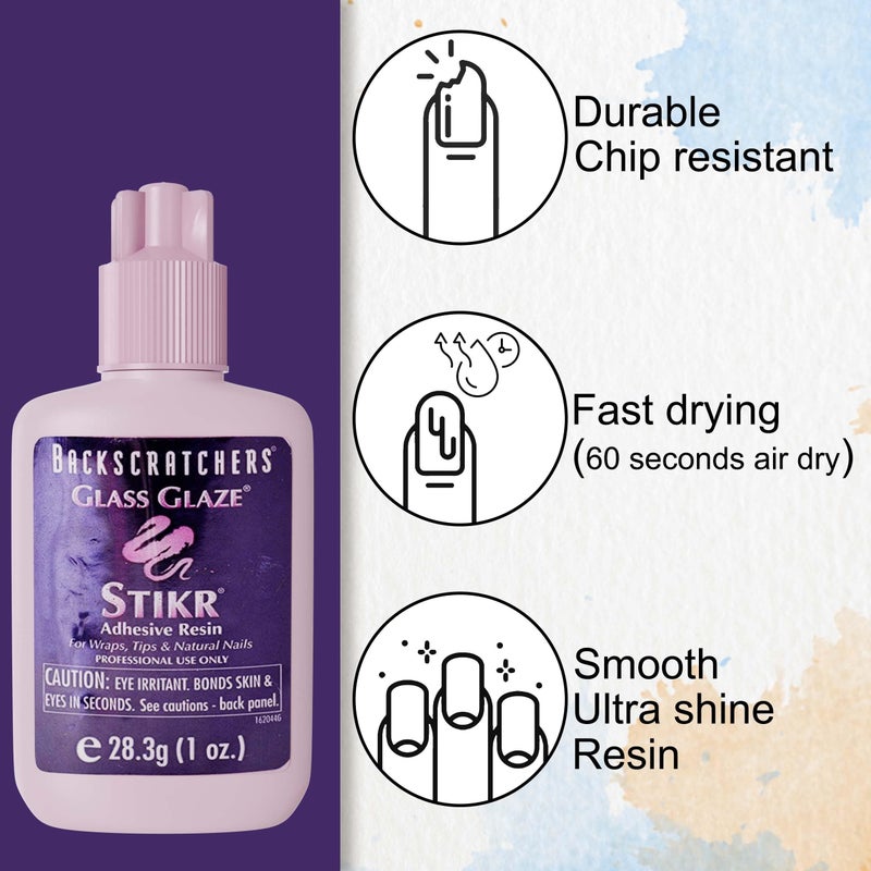 Backscratchers Glass Glaze Stikr Resin - Nail Wrap Adhesive for Tips, Extensions, and Charms - Image 4