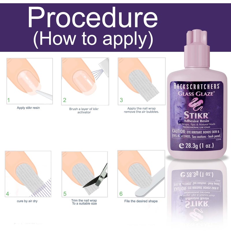 Backscratchers Glass Glaze Stikr Resin - Nail Wrap Adhesive for Tips, Extensions, and Charms - Image 5