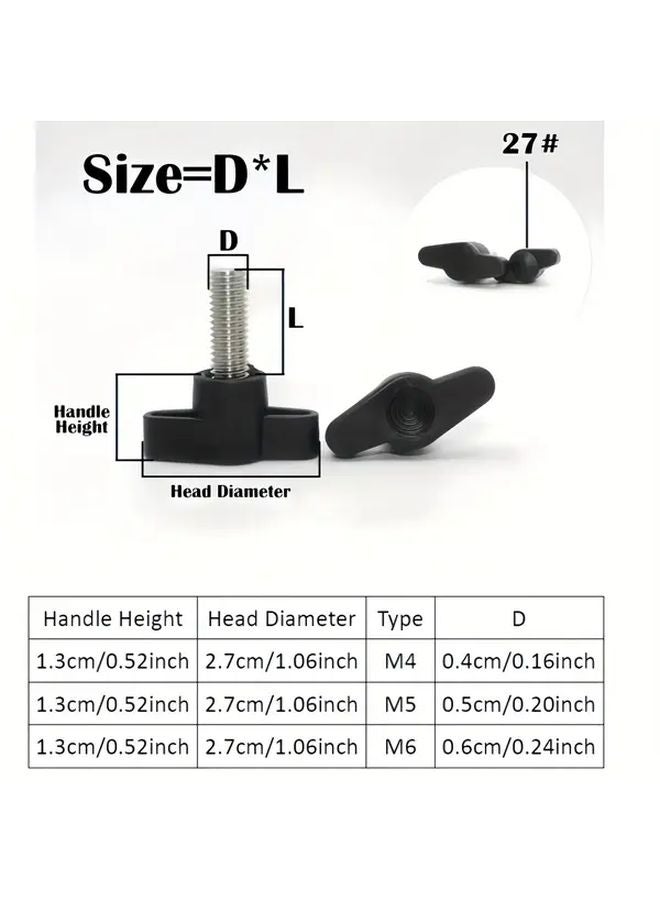 5Pcs M5X30mm 304 Stainless Steel Hand Tightening Screws With Plastic Handle Knob - Image 3
