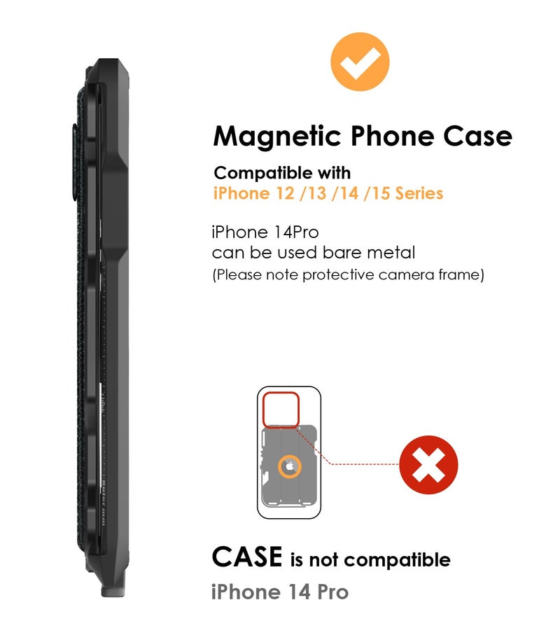 Aulumu محفظة أولوما G03 الشفافة المغناطيسية لحمل البطاقات | محفظة مغناطيسية متوافقة مع MagSafe | متعددة الوظائف - حامل للهاتف المحمول/مقبض | فتاحة زجاجات | بطاقة حماية RFID - رمادي شفاف - Image 3