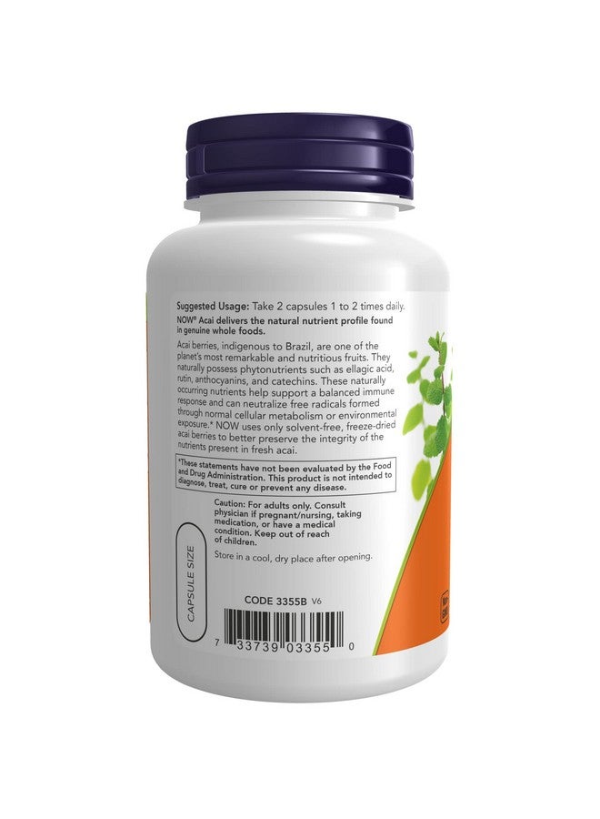 now Supplements Acai 500 Mg Freezedried Super Fruit With Polyphenols Ellagic Acid Rutin Anthocyanins And Catechins 100 Veg Capsules - Image 4