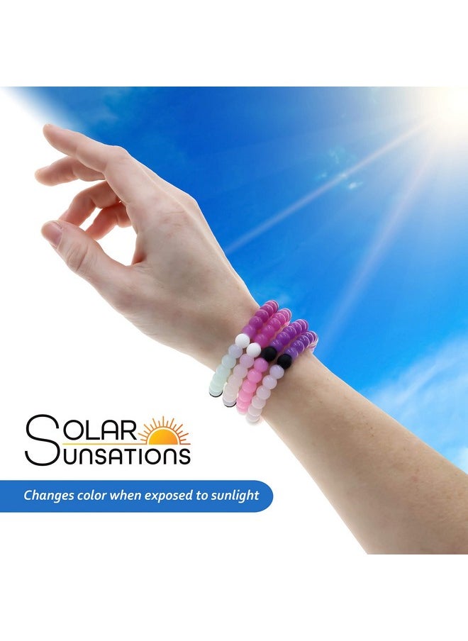 FROG SAC - 6 Beaded Bracelets For Teen Girls, Uv Solar Reactive Silicone Bracelet Pack, Cute Stretch Bead Bracelets For Kids That Change Color In The Sun, Vsco Girl Birthday Party Favors - Image 1
