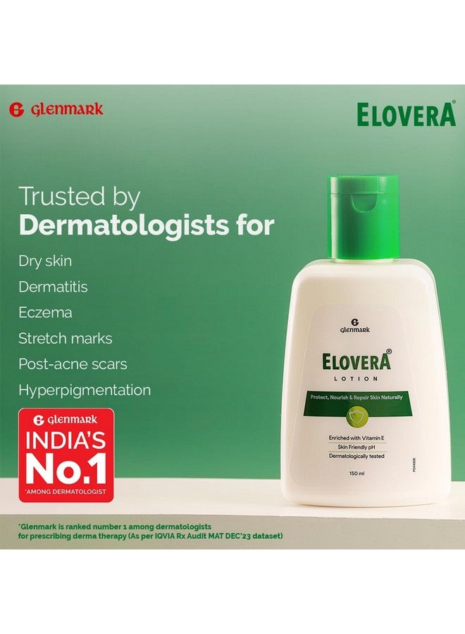 Elovera Lotion With Aloe Vera & Vitamin E, Intense Moisturising Formula, Hydrates, Lightens Blemishes And Makes Skin Soft And Healthy, Non-Greasy, 150 Ml - Image 2