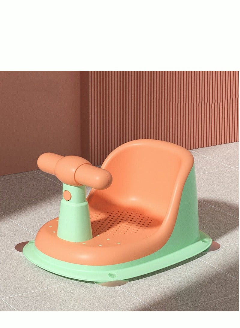 دوكو مقعد حمام الأطفال مع مجموعة هدايا الدش، مقاعد حوض الاستحمام للأطفال الرضع، مقعد استحمام يسمح للأطفال الذين تبلغ أعمارهم 6 أشهر وأكثر بالجلوس بشكل آمن خلال الاستحمام، مع حصيرة ناعمة غير قابلة للانزلاق