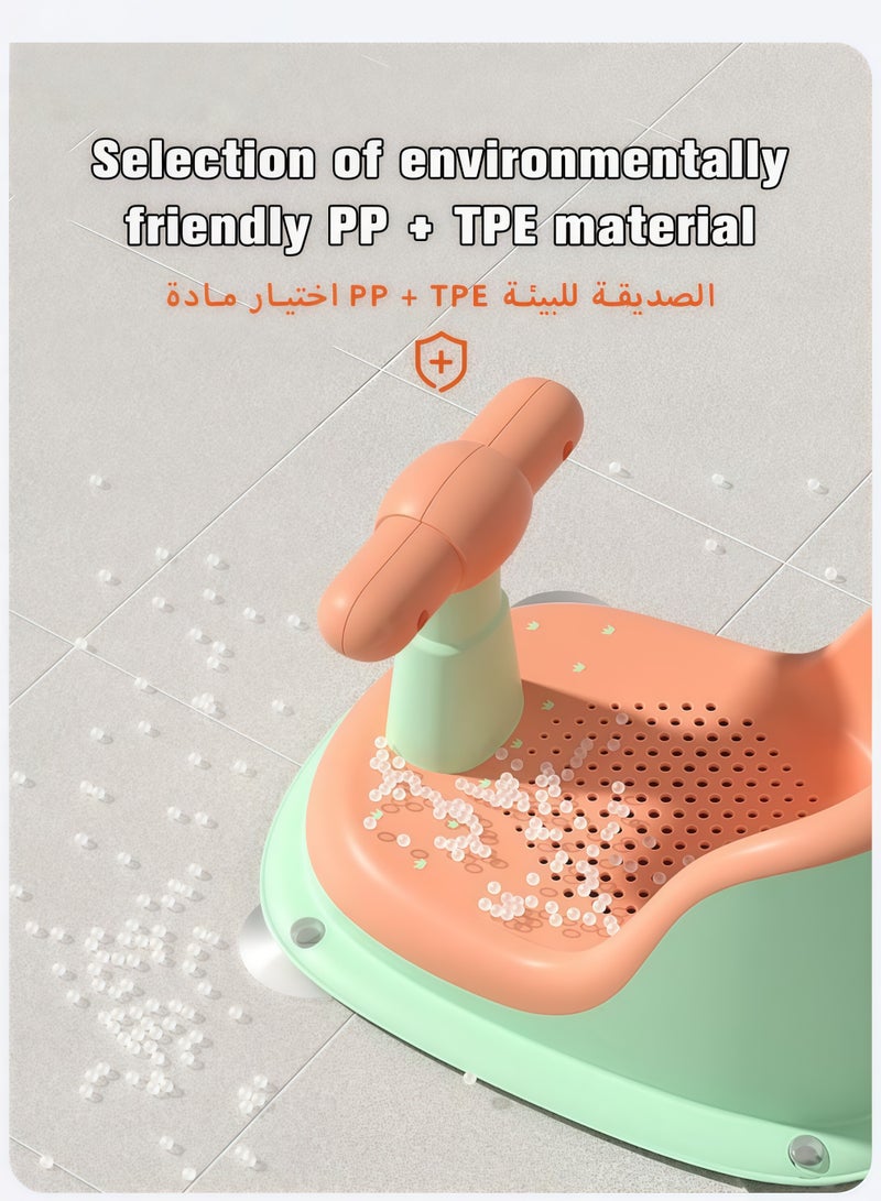 دوكو مقعد حمام الطفل مع مجموعة هدايا دش ، مقاعد حوض الاستحمام للأطفال ، جلس كرسي دش للأطفال ، حصيرة ناعمة ضد الانزلاق ، أكواب امتصاص آمنة. مقعد الحمام للأطفال 6 أشهر وما فوق كرسي حوض الاستحمام الرضع ، وسادة ناعمة للدش - Image 5