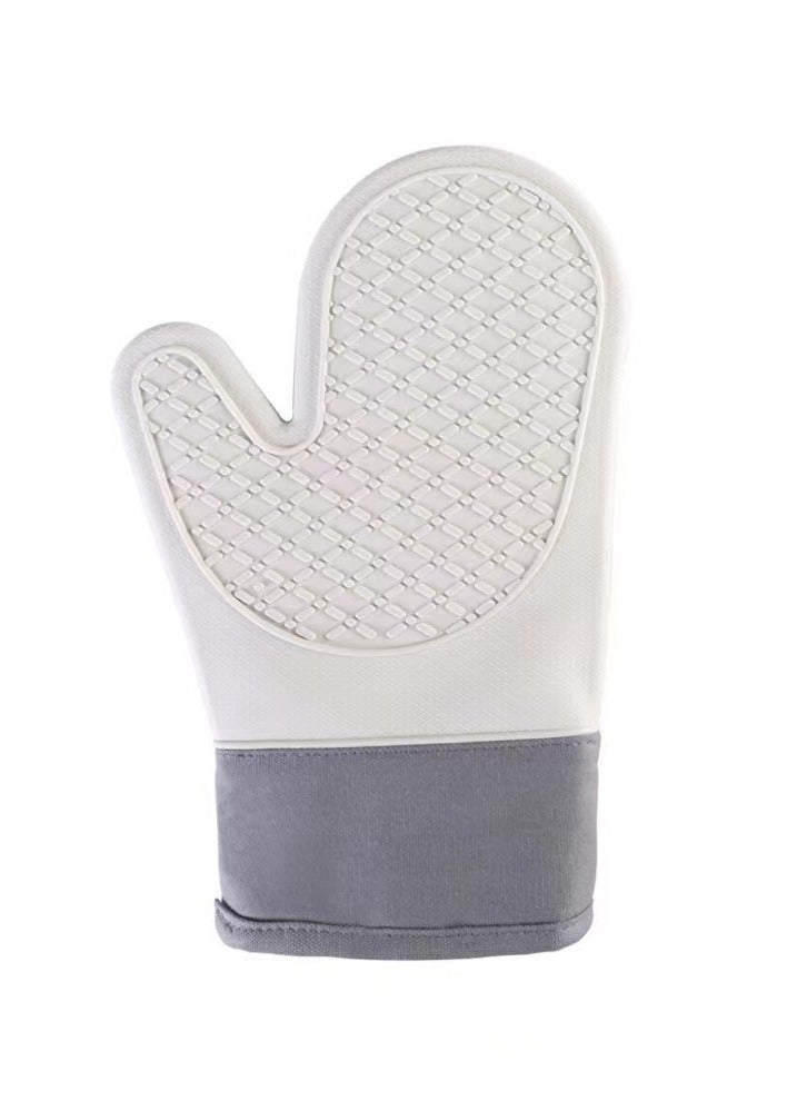 xozgdovg Microwave oven use thickened and lengthened anti-heat gloves baking waterproof oven high temperature silicone heat insulation gloves gray 