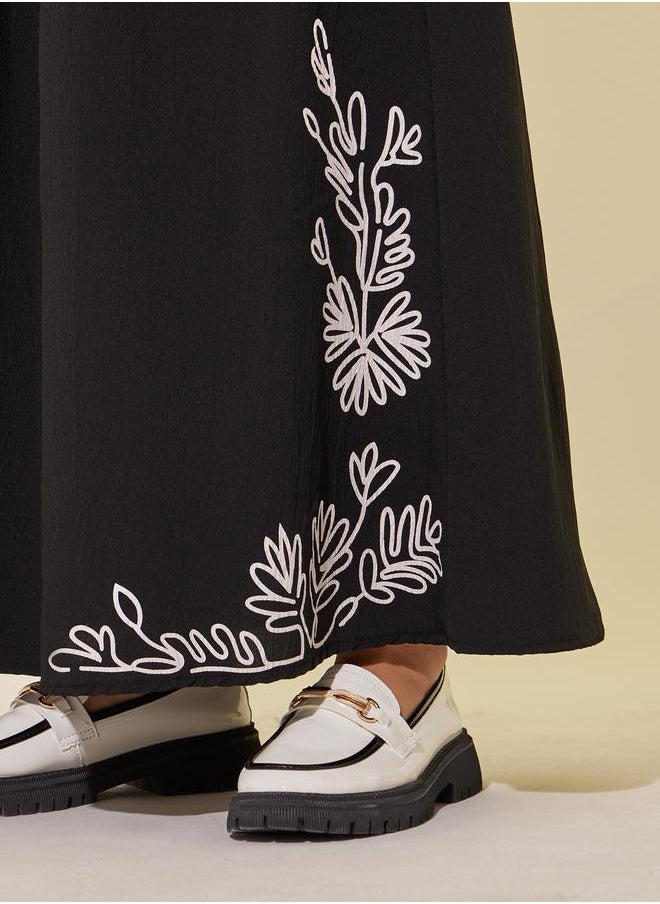 Take Two Take Two Hem Graphic Print A-Line Maxi Skirt  - Image 3