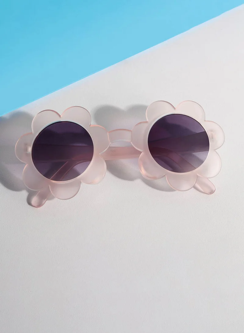 Woggles Dayflare Transparent Pink Round Kids Sunglasses