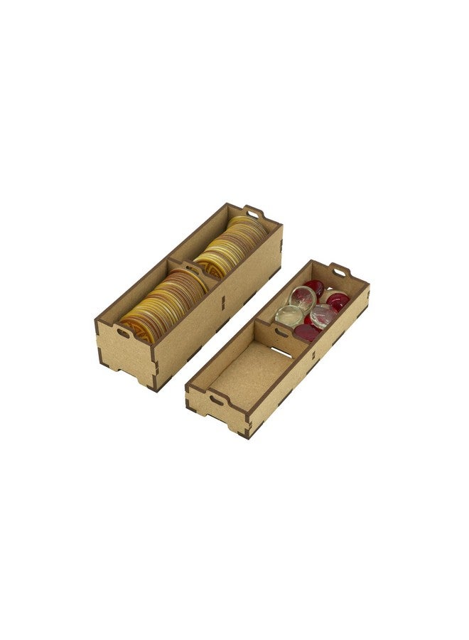 The Broken Token Game Organizer Compatible with Red Dragon Inn Regular Box - Wooden Game Organizing Box with Multiple Trays, Dividers and Rows - Image 4