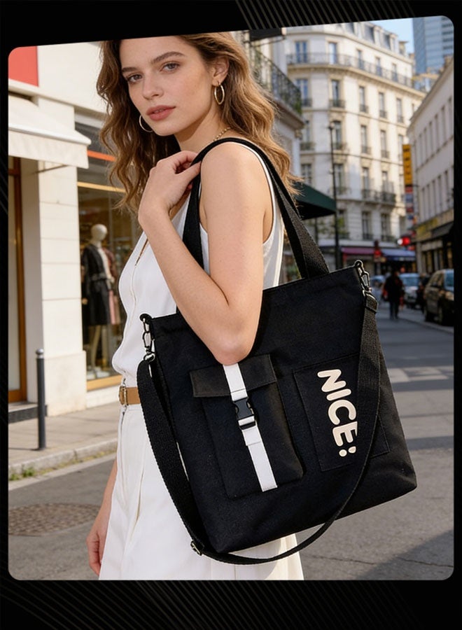 Joychic Korean Style Fashion Women Men Multifunctional Shoulder Bag Casual Large Capacity School Tote Bag - Image 1