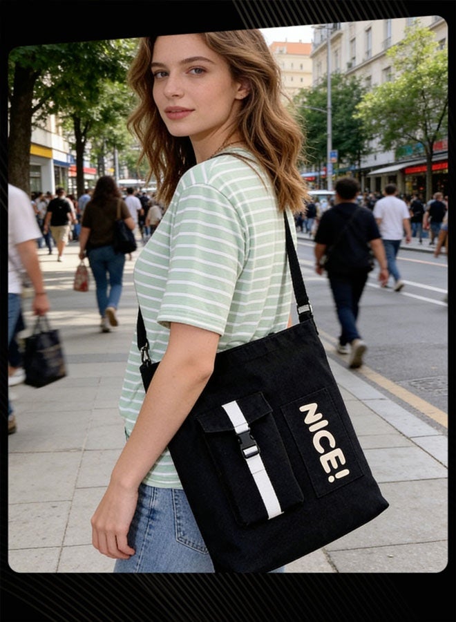 Joychic Korean Style Fashion Women Men Multifunctional Shoulder Bag Casual Large Capacity School Tote Bag - Image 2