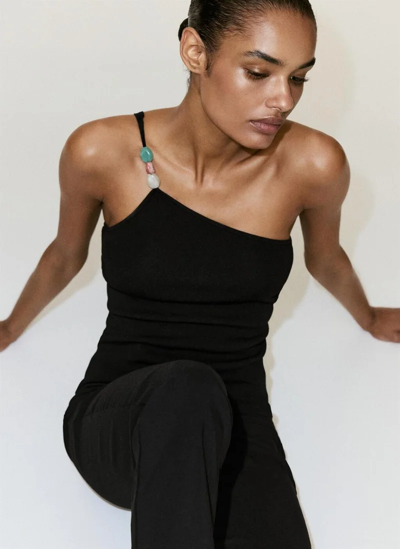 مانجو Knit Asymmetric Top