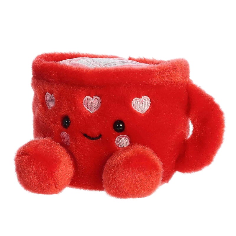 Aurora Adorable Palm Pals Lotti Love Latte Stuffed Animal - Fun Seasonal Plush For Kids and Adult Collectors - Perfect for Decorating Rooms and Valentine's Day - Red 5 Inches - Image 5
