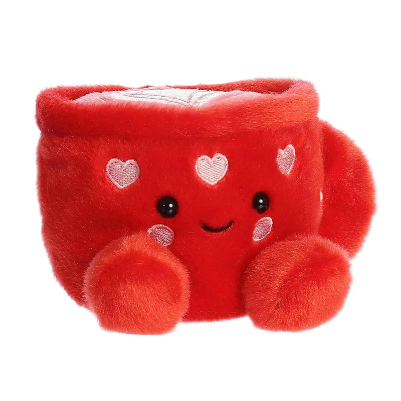 Aurora Adorable Palm Pals Lotti Love Latte Stuffed Animal - Fun Seasonal Plush For Kids and Adult Collectors - Perfect for Decorating Rooms and Valentine's Day - Red 5 Inches - Image 2