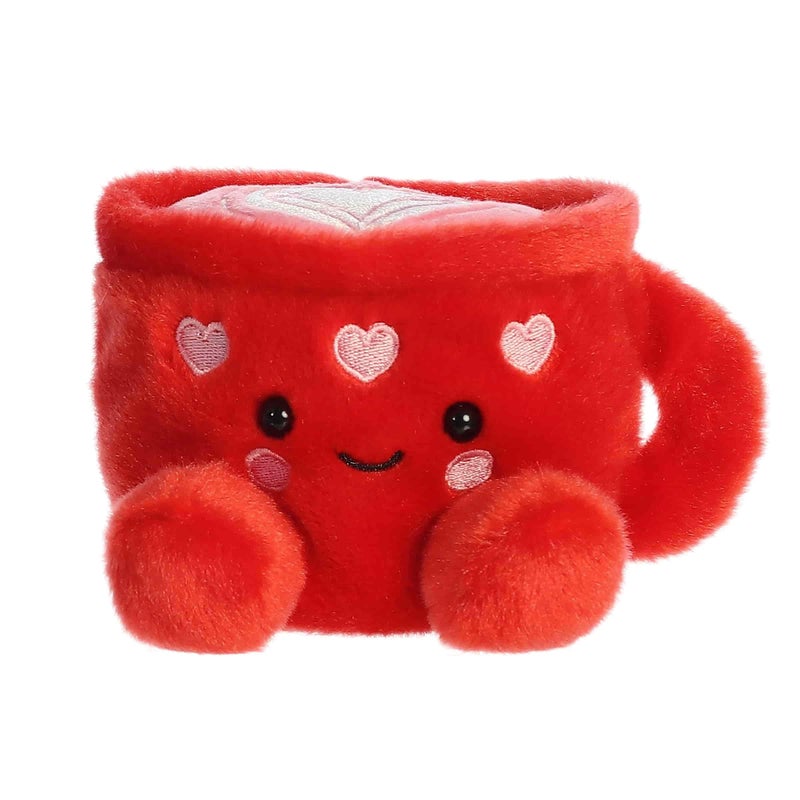 Aurora Adorable Palm Pals Lotti Love Latte Stuffed Animal - Fun Seasonal Plush For Kids and Adult Collectors - Perfect for Decorating Rooms and Valentine's Day - Red 5 Inches - Image 1