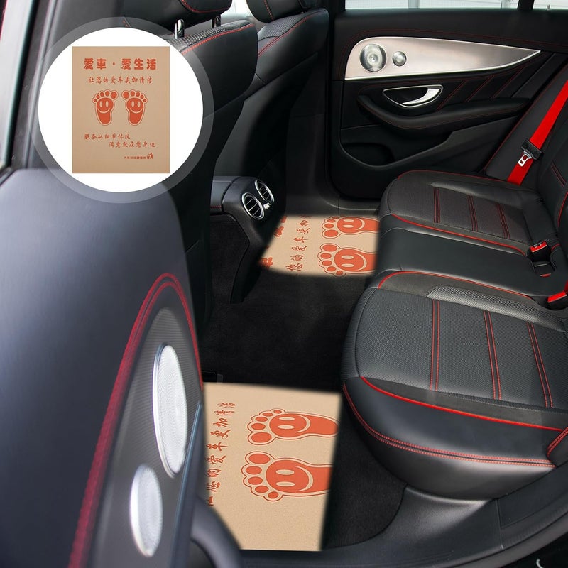 100Pcs Disposable Paper Foot Mats for Vehicle Waterproof Kraft Paper Floor Mats for Car Detailing and Interior Protection for Travel and Daily Use - Image 3