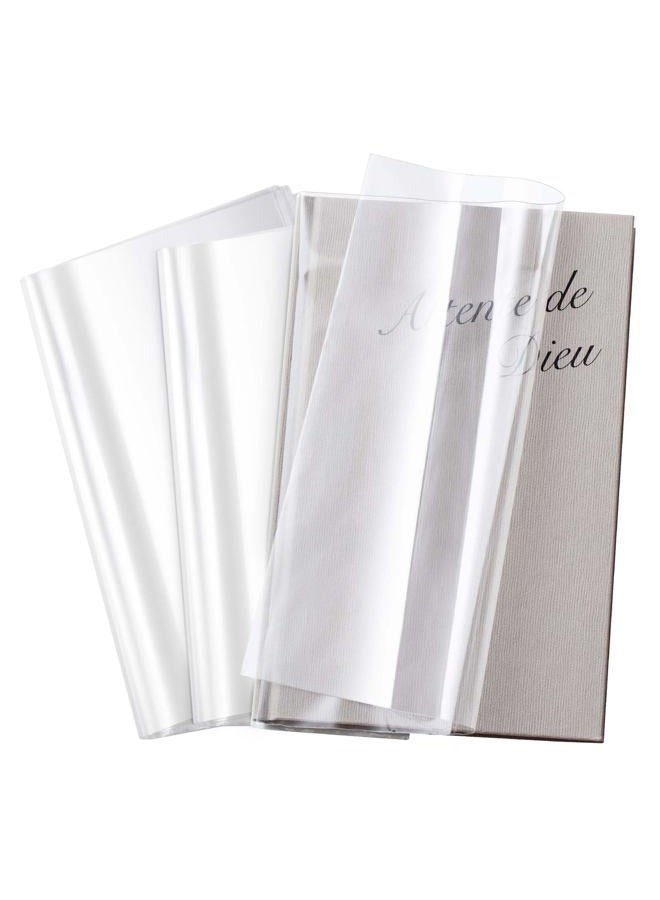 Relithick 100 Pack Adjustable Clear Book Covers,8.5 x 15 Inches Plastic Waterproof Sleeve Cover for Textbooks Paperbacks, with Self Adhesive Closure, Against Dust, Wear, Transparent Book Protector - Image 1
