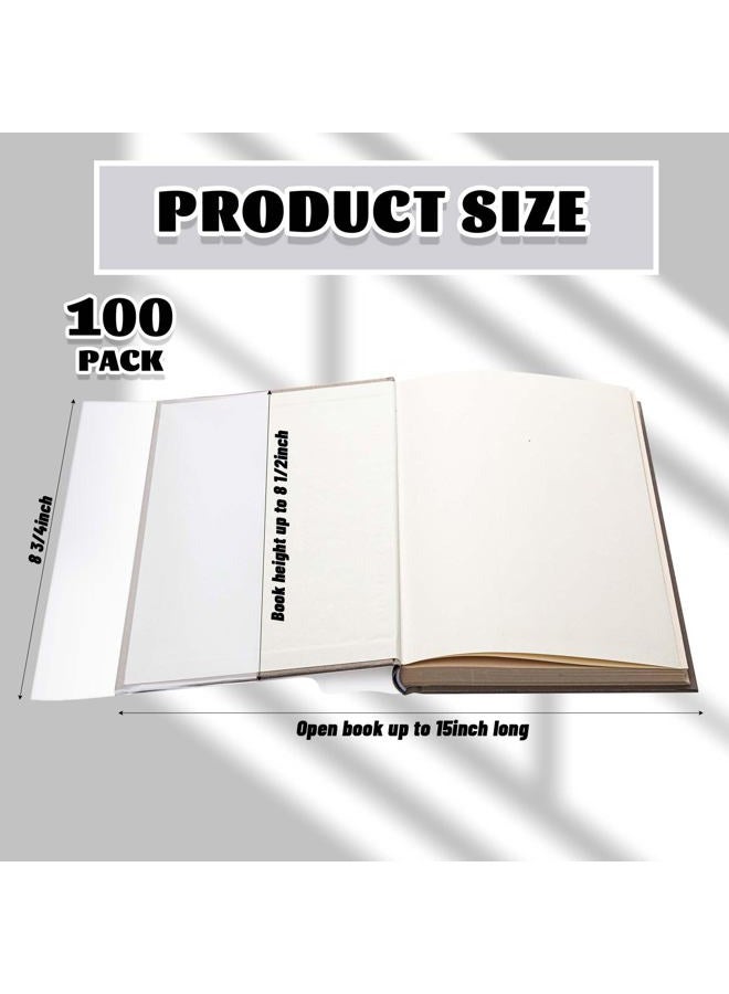 Relithick 100 Pack Adjustable Clear Book Covers,8.5 x 15 Inches Plastic Waterproof Sleeve Cover for Textbooks Paperbacks, with Self Adhesive Closure, Against Dust, Wear, Transparent Book Protector - Image 2