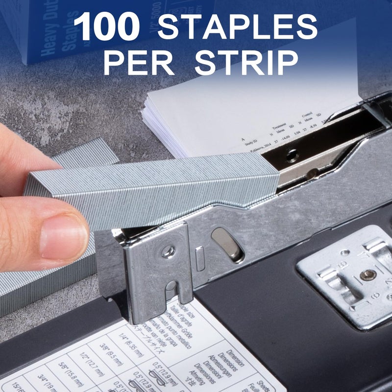 Deli Staples, Premium Heavy Duty Staples for Heavy Duty Staplers, 1/2'' Length, 90 Sheet Capacity, 100/Strip, 5000/Box - Image 4
