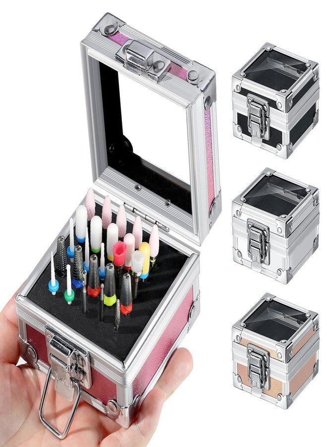 KACHIMOO Nail Drill Bit Holder,25 Holes Nail Art Polishing Grinding Drill Bit Holder Organizer Container Professional Nail Art Tool,Pink - Image 1