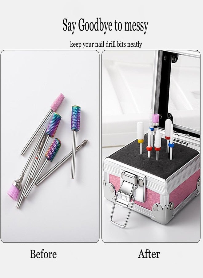 KACHIMOO Nail Drill Bit Holder,25 Holes Nail Art Polishing Grinding Drill Bit Holder Organizer Container Professional Nail Art Tool,Pink - Image 3