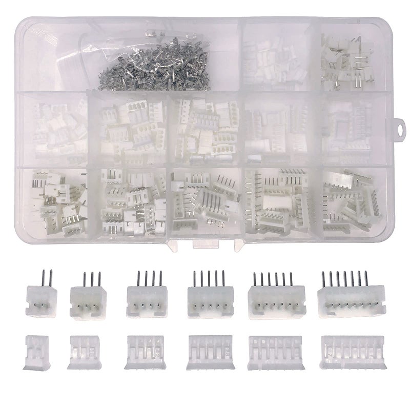 Teansic 540Piece JSTPH 20 mm Connector Kit 20 mm Pitch Female Pin Header with 234567 Pin Housing JST Connector Adapter Plug Terminals