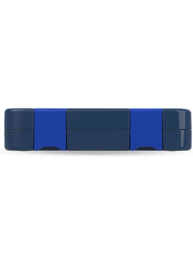 Eazy Kids - 4 And 6 Convertible Bento Lunch Box With Sandwich Cutter Set - Space Uae Blue - Image 1