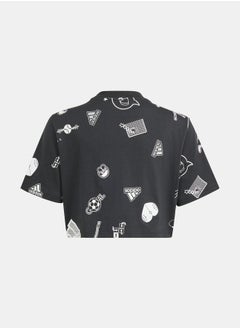 Adidas Brand Love All Over Print Crop T-Shirt  - Image 2