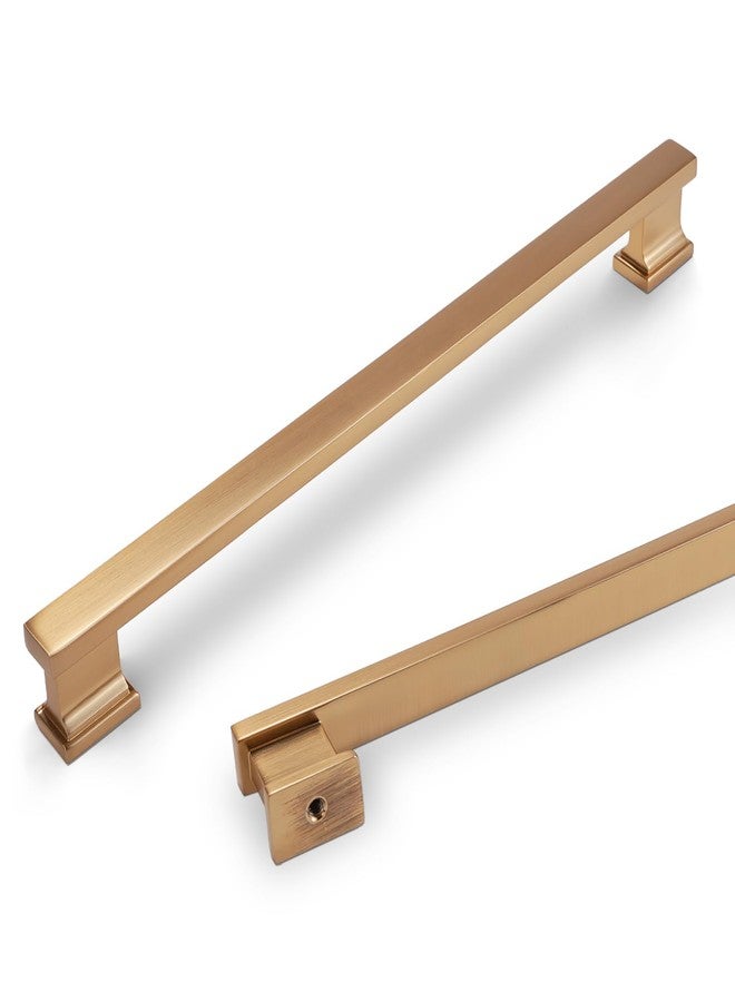 COTYKILEY 6 Pack 10 Inch(256mm) Champagne Copper Cabinet Handles Gold Kitchen Cabinet Pulls Cabinet Door Handles Kitchen Cabinet Hardware Cupboard Drawer Pulls Dresser Handles - Image 1