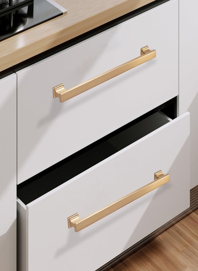COTYKILEY 6 Pack 10 Inch(256mm) Champagne Copper Cabinet Handles Gold Kitchen Cabinet Pulls Cabinet Door Handles Kitchen Cabinet Hardware Cupboard Drawer Pulls Dresser Handles - Image 3