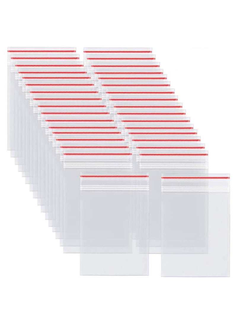 Resealable Durable Clear 100 Grip Plastic Press Seal Poly Zip Lock Bags for Food Craft Storage