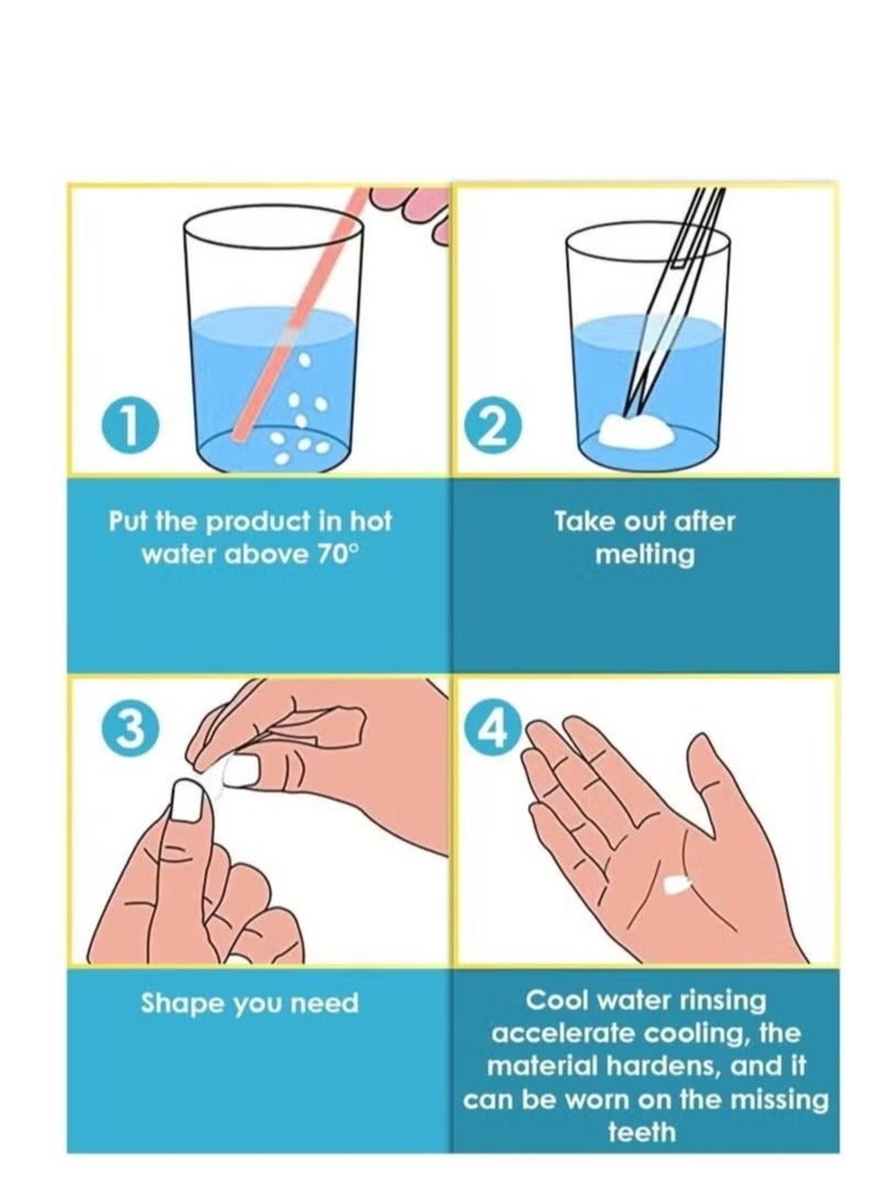 إيلهو حبات إصلاح الأسنان المؤقتة مجموعة إصلاح الأسنان ملء الأسنان استبدال الأسنان المقطوعة ، حبات حرارية لإصلاح مؤقت الأسنان المفقودة والمكسرة 30 مل - Image 4