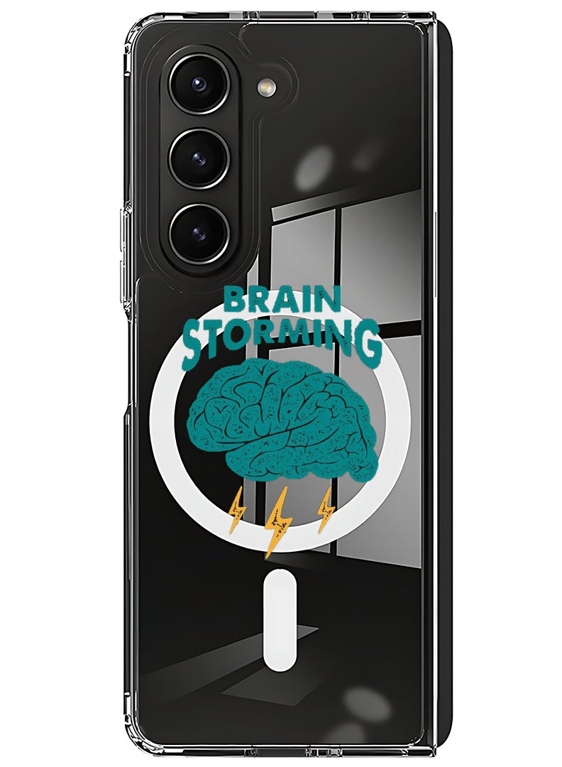 Theodor Magnetic Case for Samsung Galaxy Z Fold 6 Compatible with MagSafe Wireless Charging, Shockproof Phone Bumper Cover Brain Stroming - Image 1