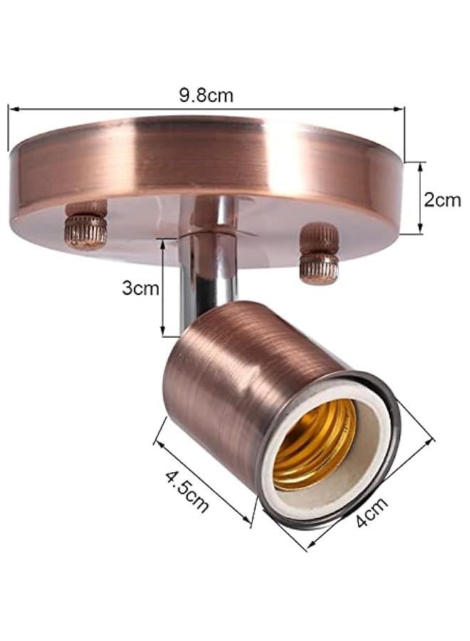 مصباح سقف حديث عتيق مع قاعدة لمبة دوارة بزاوية 180 درجة، مصباح مثبت على الحائط لحامل لمبة سيراميك حديدي للمرآب أو قبو التخزين (أبيض)، محول حامل لمبة E27، حامل لمبة E27 - Image 5